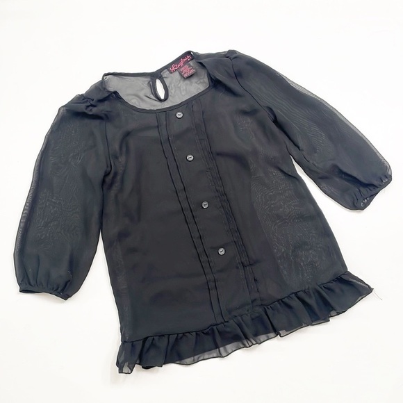 Lipgloss black 3/4 sleeve girls top - Picture 1 of 4